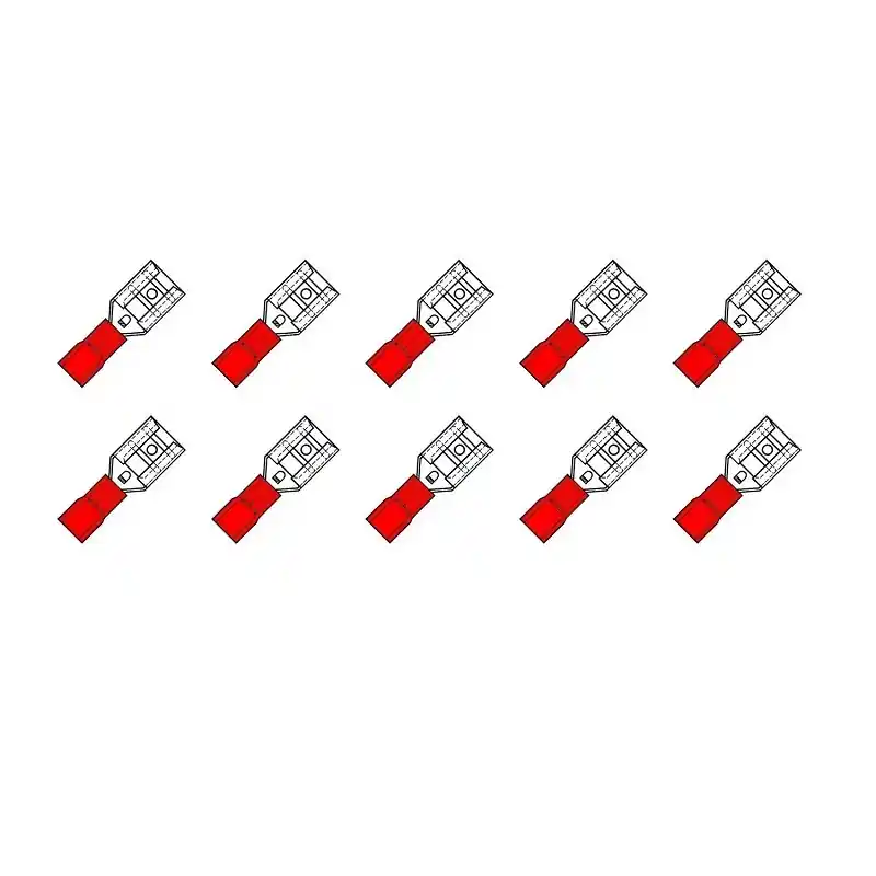 10 ST.KABELSCHOEN VLAKFEMALE 6,3 RD