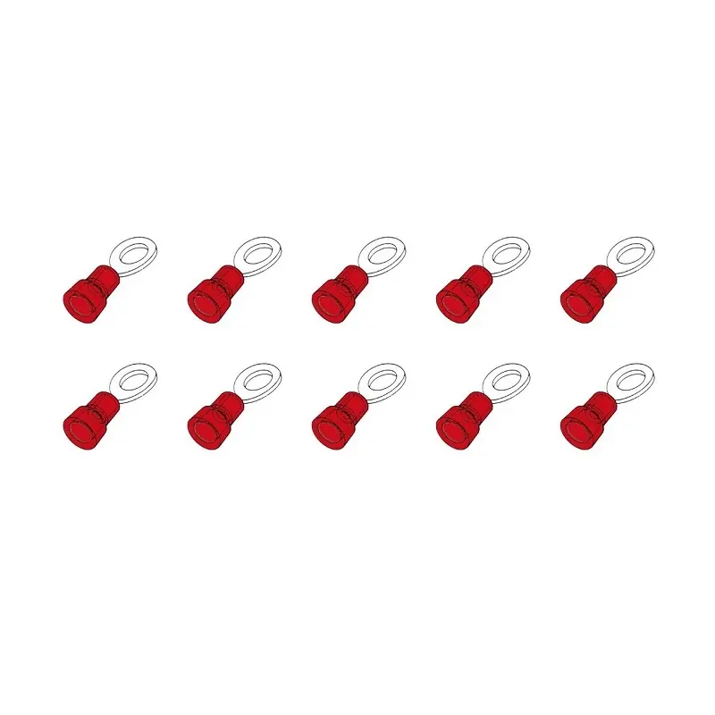 10 ST.KABELSCHOEN OOG 3MM ROOD