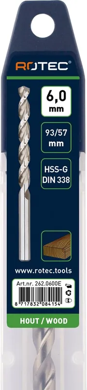 HSS-G HOUTSPIRAALBOOR, DIN 338, TLS, ø5,0X52X86