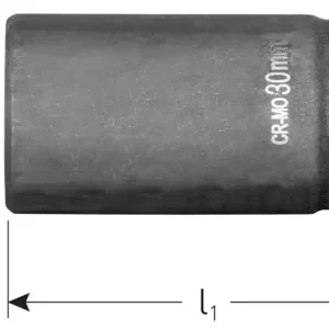 KRACHTDOP, BINNENVIERKANT 1", LANG, L=90, SW 22