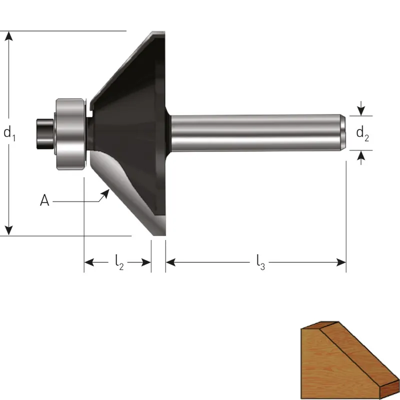 HM FASEFREES 45°, GOLD-LINE, ø50,8, D2=12