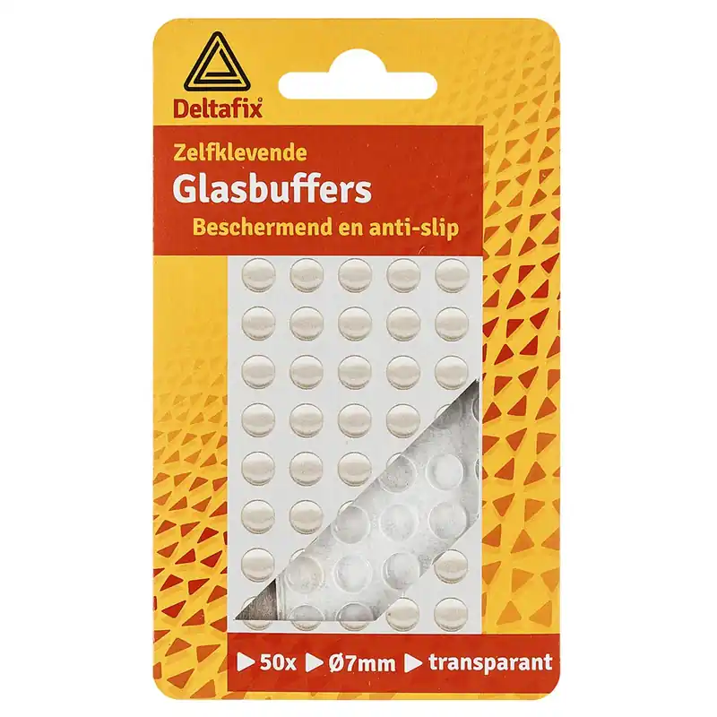 GLASBUFFER ZELFKLEVEND VLAK TRANSPARANT 10 MM X 1.8MM 32ST