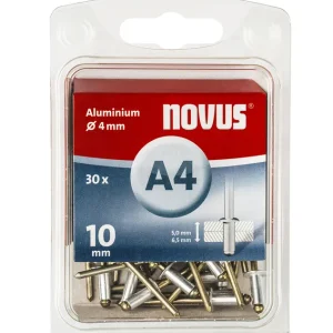 NOVUS BLINDKLINKNAGEL A4 X 10MM, ALU SB, 30 ST.