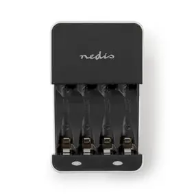 NIMH-BATTERIJLADER AA / AAA | 1.2 V DC | DRUPPELLADEN | TYPE C (CEE 7/16) | BATTERIJTYPE: AA / AAA | WIT / ZWART