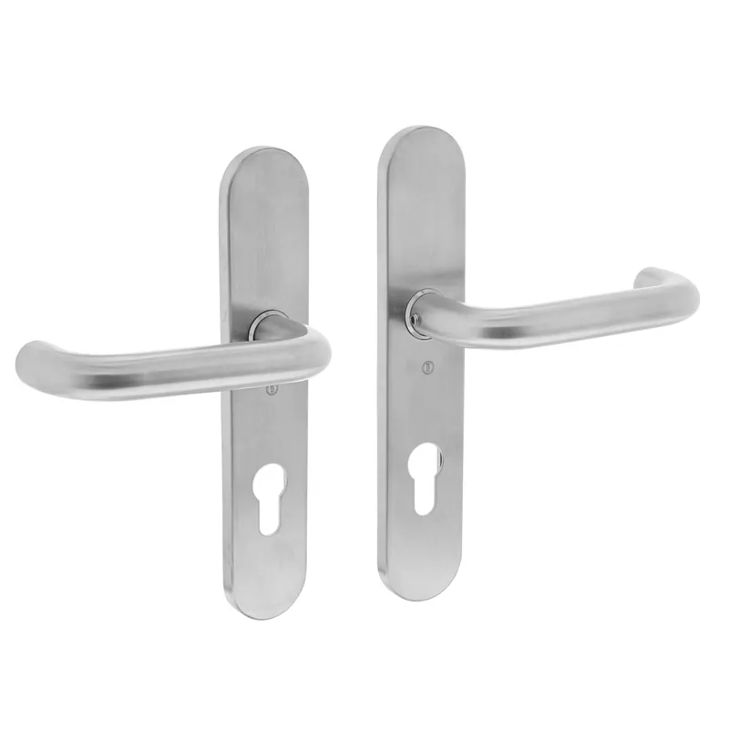 DEURKRUK ROND OP SCHILD VERDEKT OVAAL 220X42MM PROFIELCILINDERGAT 72MM