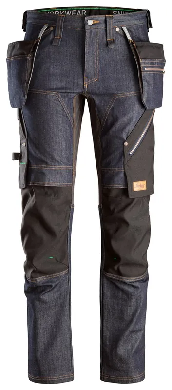 FLEXIWORK DENIM WERKBROEK+ MET HOLSTERZAKKEN MAAT 50