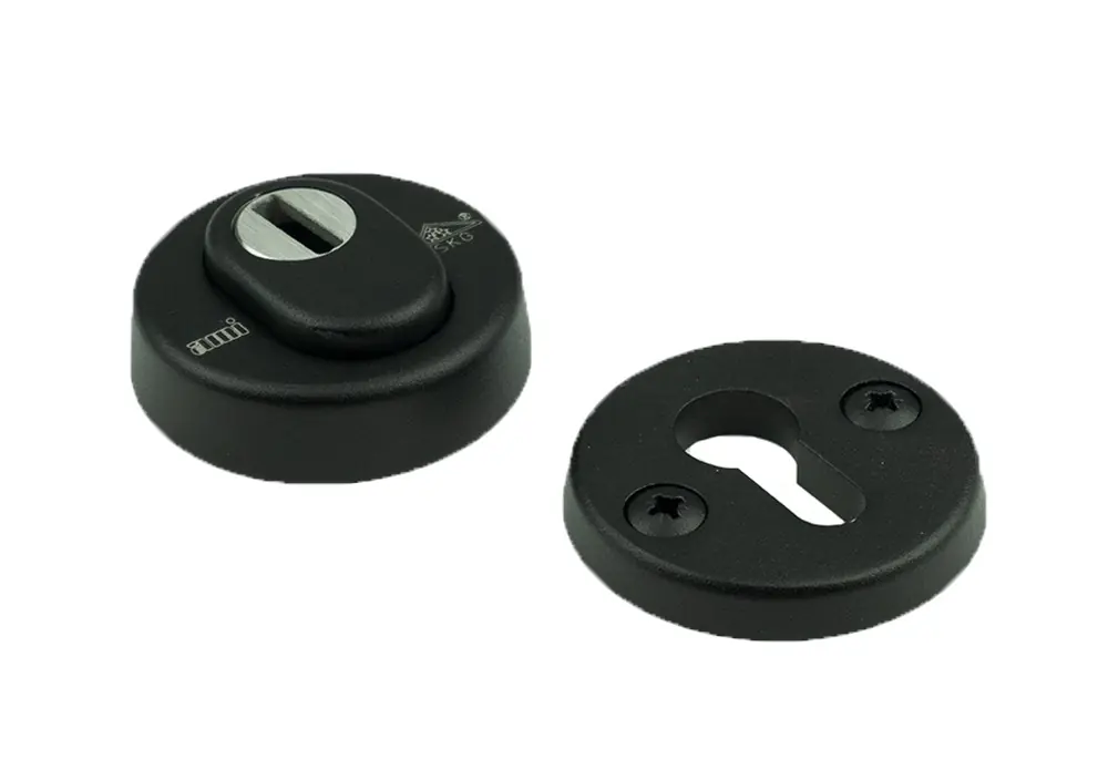 VHB ROZET ROND 15 MM KT ZWART 9005 STR DD 38-42 MM.