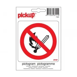 STICKER VUUR & OPEN VLAM VERBODEN PICTO 100X100 MM