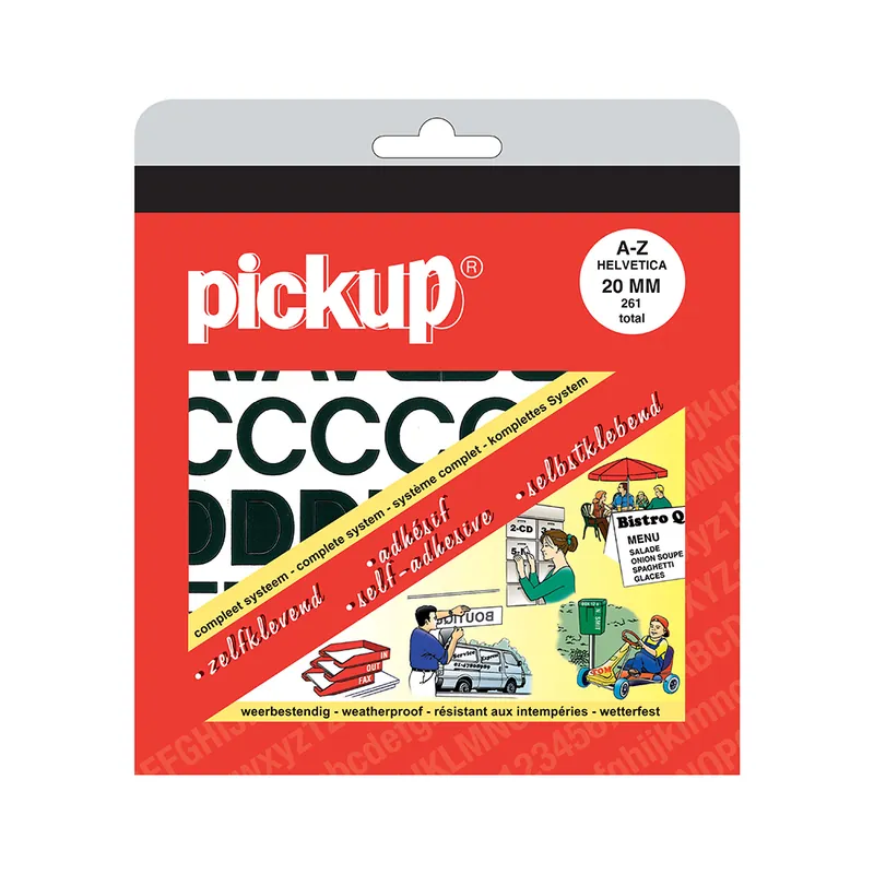 LETTERBOEK HELVETICA ZWART 20 MM 261 LETTERS EN LEESTEKENS