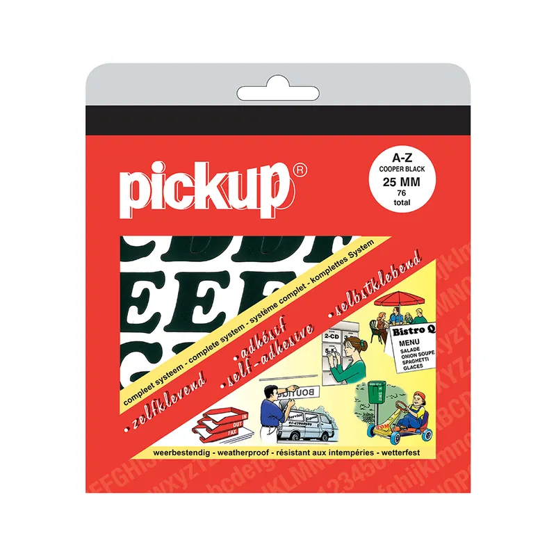 LETTERBOEK COOPERBLACK ZWART 25 MM 76 LETTERS EN LEESTEKENS
