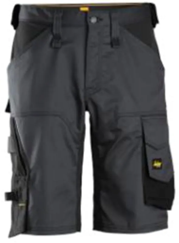 ALLROUNDWORK, STRETCH LOOSE FIT KORTE WERKBROEK, STAAL-GRIJS - ZWART (5804), 050