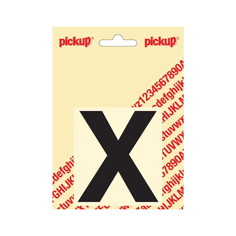 PLAKLETTER HELVETICA 80 MM ZWART X