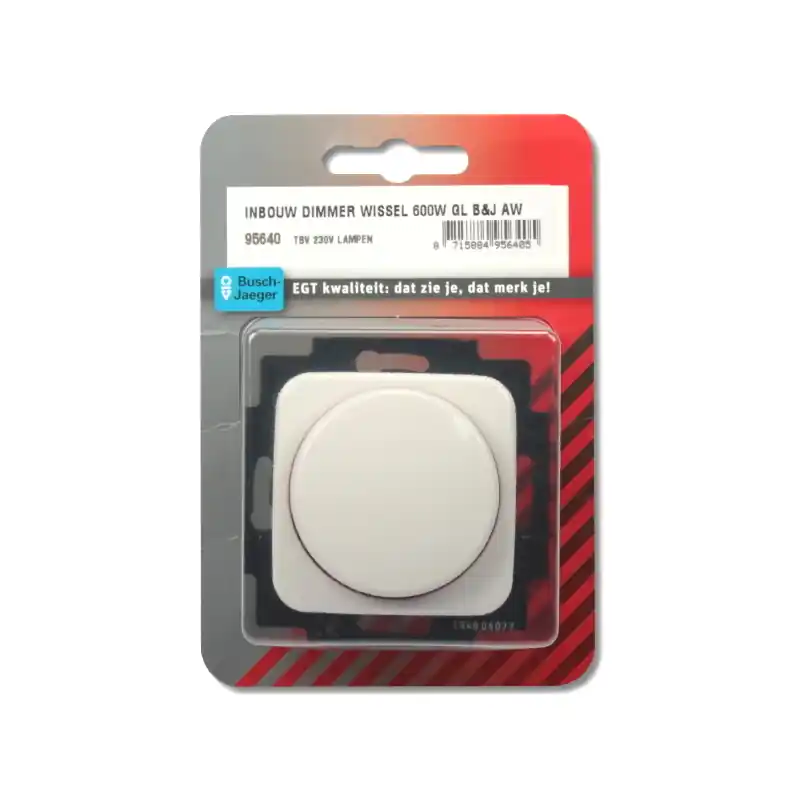 BUSCH-JAEGER INBOUW DIMMER WISSEL 600W GLOEILAMP KLEUR WIT