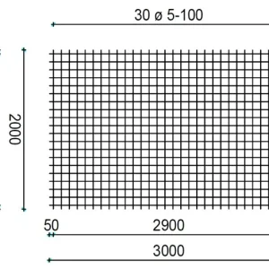 Bouwstaalmat PS 196 A, 5/100mm, 3x2m