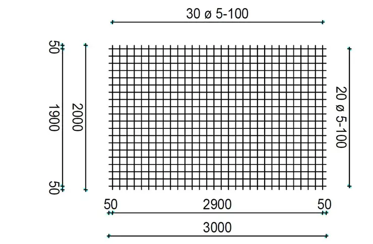 Bouwstaalmat PS 196 A, 5/100mm, 3x2m