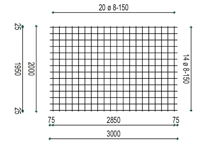 Bouwstaalmat PS-335A, 8/150mm, 3x2m