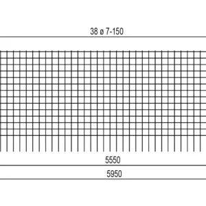 Bouwstaalmat B 257-A, 7/150mm, 5,95x2,35m