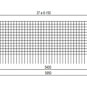 Bouwstaalmat B 335-A, 8/150mm, 5,95x2,35m