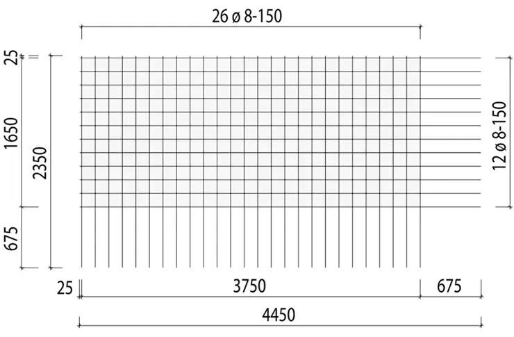 Bouwstaalmat BEC 335-A, 8/150mm, 4,45x2,35m