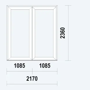 Gealan S9000 NL Loopdeur dubbel, wit PVC