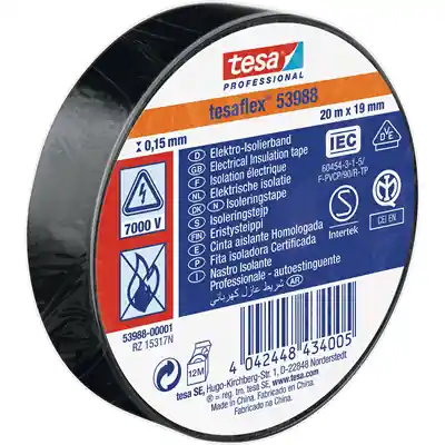 1064477 - TESA 53988 ELECTRONISCHE ISOLATIETAPE 20M/19MM ZWART