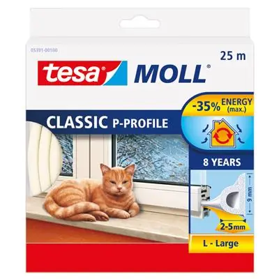 1003329 - TESA MOLL TOCHTSTRIP CLASSIC 25M WIT