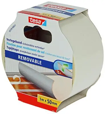 1054490 - TESA TAPIJTTAPE VERWIJDERBAAR 5M X 50MM