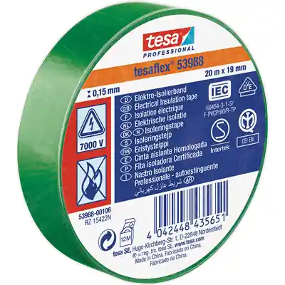 1064508 - TESA 53988 ELECTRONISCHE ISOLATIETAPE 20M/19MM GROEN