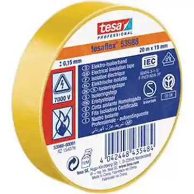 1064504 - TESA 53988 ELECTRONISCHE ISOLATIETAPE 20M/19MM GEEL