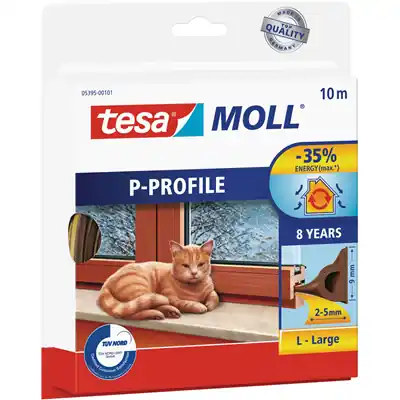 1076419 - TESAMOLL P-PROFIEL L 10M BRUIN9X5,5MM AFDICHTINGSTAPE