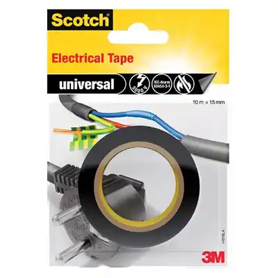 1077714 - SCOTCH ELECTRICAL TAPE BLACK 10MX15MM