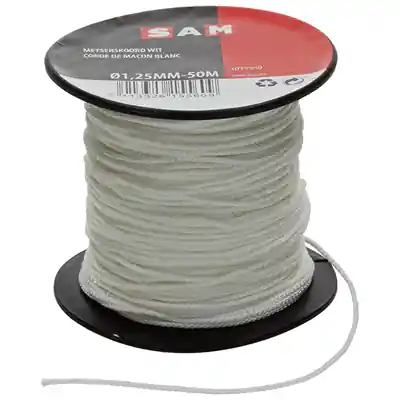 1013950 - METSERSKOORD POLYESTER BOBIJN 1,25MM 50M WIT