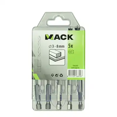 1066960 - HOUTBOOR EL.SCHR.DR. MACK SET 5-DELIG 3-8MM
