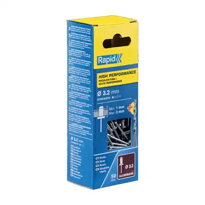 1076790 - RAPID BLINDKLINKNGLS HIGH PERF3,2X6MM INCL. BOOR 50 ST. BOX
