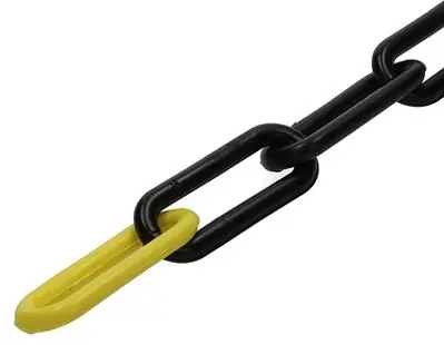 1005293 - KUNSTSTOF KETTING GEEL/ZWART KS-60 6,0x40MM 2MTR
