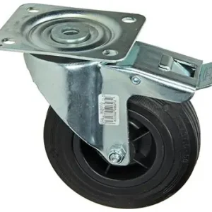 1049126 - ZW WIEL BEVESTIGINGSPLAAT + REM RUBBER MET NYLON VELG 125MM