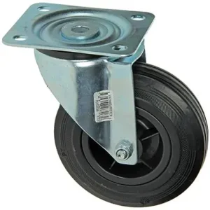 1049125 - ZWENKWIEL BEVESTIGINGSPLAAT RUBBER MET NYLON VELG 125MM