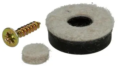 1048784 - VERSTERKTE VILT + SCHROEF BRUIN Ø 25 MM 8 ST/PCS