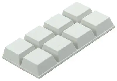 1047667 - STOOTDOP RUBBER ZELFKLEVEND WIT 12 X 12 MM 8 ST/PCS