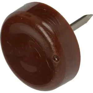 1047711 - STOELGLIJDER NAGEL KUNSTSTOF BRUIN Ø 19 MM 12 ST/PCS