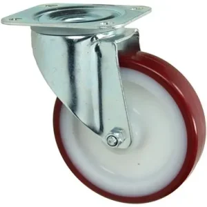1058934 - ZWENKWIEL GESPOTEN PU LOOPVLAKNYLON VELG MET PLAAT 125 MM
