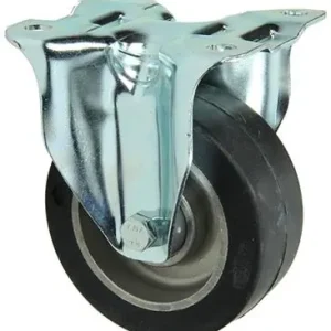 1058930 - VAST WIEL MET RUBBER ZW LOOPVLALU VELG , PLAAT 100 MM