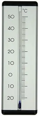 1010127 - THERMOMETER ALUMINIUM BINNEN- BUITEN SILVER 20CM