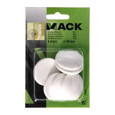 1069027 - DEURSTOP ZELFKLEVEND WIT Ø 40 MM 6 ST/PCS