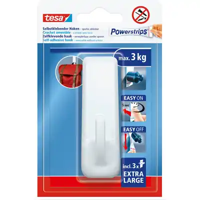 1076417 - TESA POWERSTRIPS HAAK XL WIT ZELFKLEVEND VERWIJDERBAAR