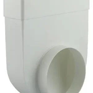 1006408 - PVC HOEKVERBINDING RECHTH/ROND90° 7017 WIT Ø 125