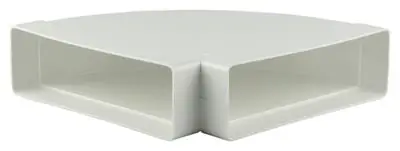 1006406 - PVC HOEKVERBINDING HOR.90° 7016 WIT 204X60MM
