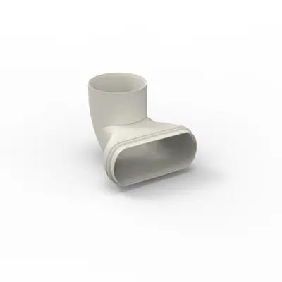 1074436 - EASYFLEX VERT. BOCHT 90° Ø80 AANSLUITINGEN: Ø80 EN 140X64