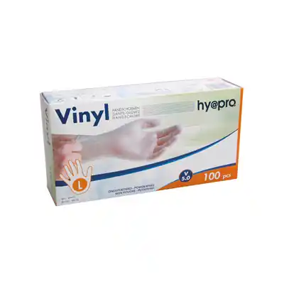 1066459 - HANDSCHOEN VINYL LARGE WIT ONGEPOEDERD DOOS 100ST