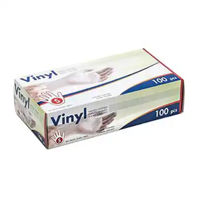 1066457 - HANDSCHOEN VINYL SMALL WIT ONGEPOEDERD DOOS 100ST
